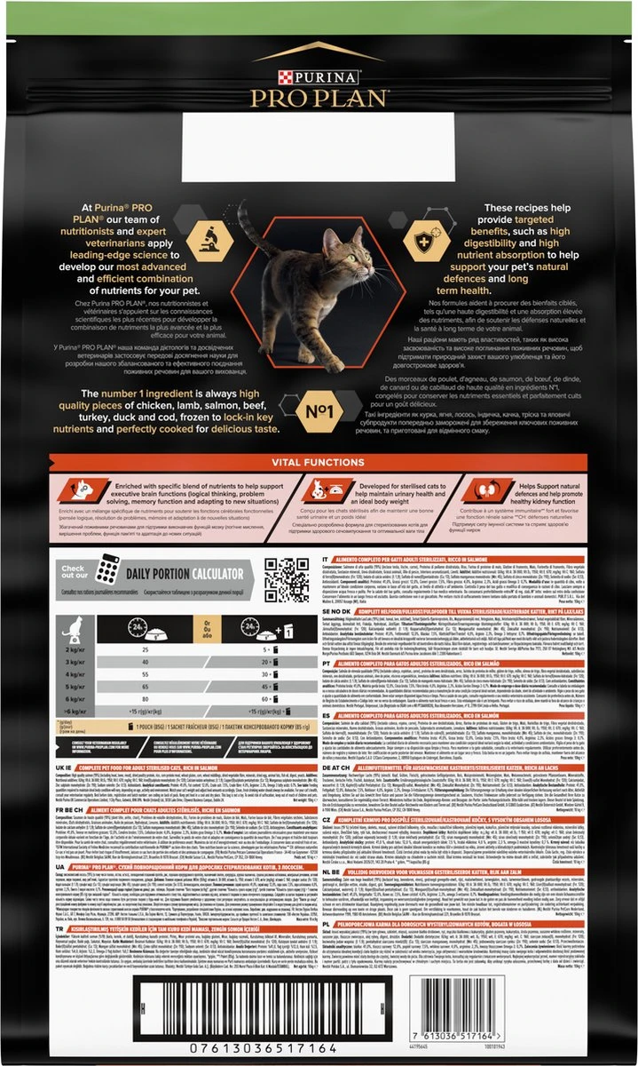 Pro Plan Sterilised Adult Vital Functions - Katten Droogvoer - Zalm - 10 Kg 4 Pro Plan Sterilised Adult Vital Functions - Katten Droogvoer - Zalm - 10 Kg - Afbeelding 2