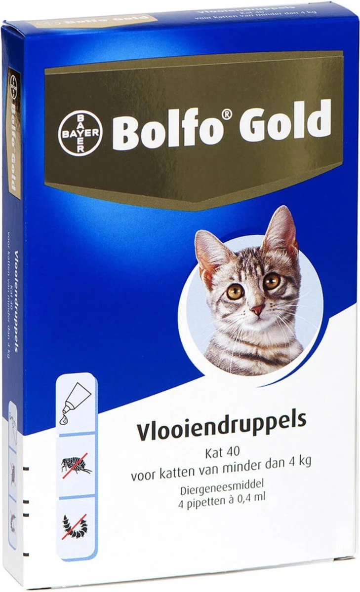 Bayer Bolfo Gold 40 Anti Vlooienmiddel - Kat - 0 Tot 4 Kg - 4 Pipetten 10 Bayer Bolfo Gold 40 Anti Vlooienmiddel - Kat - 0 Tot 4 Kg - 4 Pipetten - Afbeelding 8
