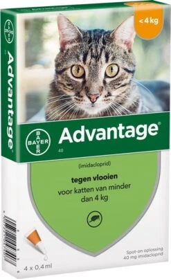 Bayer Advantage 40 Tegen Vlooien - <4kg - 4 X 0,4 Ml - Adult -Katten Benodigdheden Winkel 735x1200 4