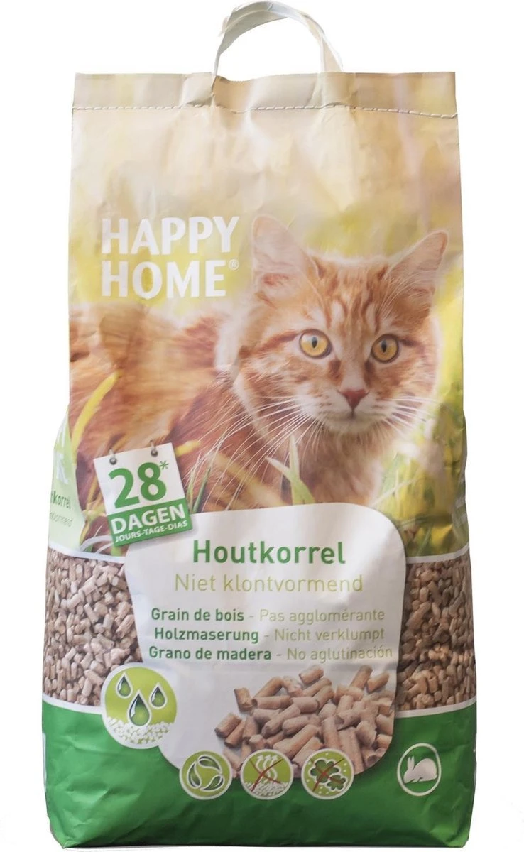 Happy Home Natural Wood - Kattenbakvulling - 20 L 4 Happy Home Natural Wood - Kattenbakvulling - 20 L - Afbeelding 2