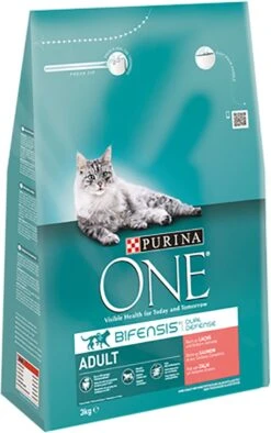 Purina ONE Adult - Kattenvoer Zalm & Volkoren Granen - 3kg -Katten Benodigdheden Winkel 753x1200 1
