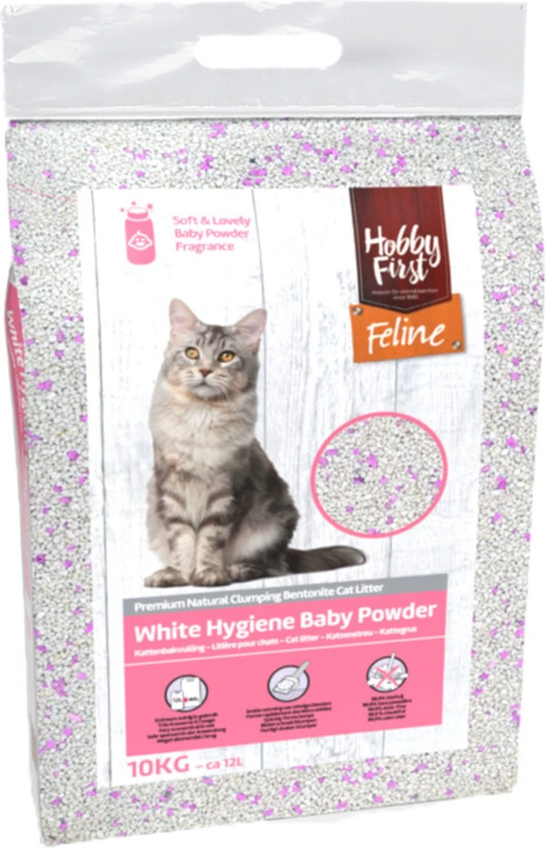 Hobby First Feline White Hygiëne Baby Powder 12 Ltr 3 Hobby First Feline White Hygiëne Baby Powder 12 Ltr