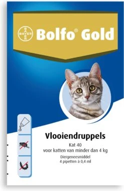 Bayer Bolfo Gold 40 Anti Vlooienmiddel - Kat - 0 Tot 4 Kg - 4 Pipetten 27 Bayer Bolfo Gold 40 Anti Vlooienmiddel - Kat - 0 Tot 4 Kg - 4 Pipetten -Katten Benodigdheden Winkel 780x1200 1