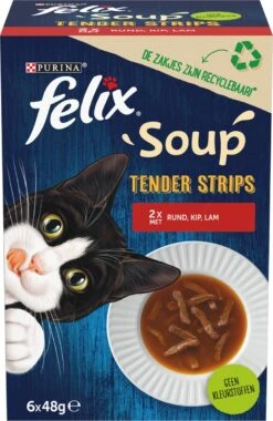Felix Soup Tender Strips Met Rund, Kip & Lam - Katten Natvoer - 24 X 48g -Katten Benodigdheden Winkel 781x1200 2