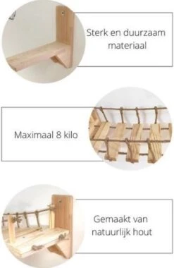 Be-Inspired® Houten Katten Brug – Katten Klimwand – Katten Klimmuur – Katten Muur – Katten Klim Plankjes – Huisdier – Hangmat – Wandmeubel Kat – Wandmontage – Duurzaam – 90 Cm -Katten Benodigdheden Winkel 781x1200 4