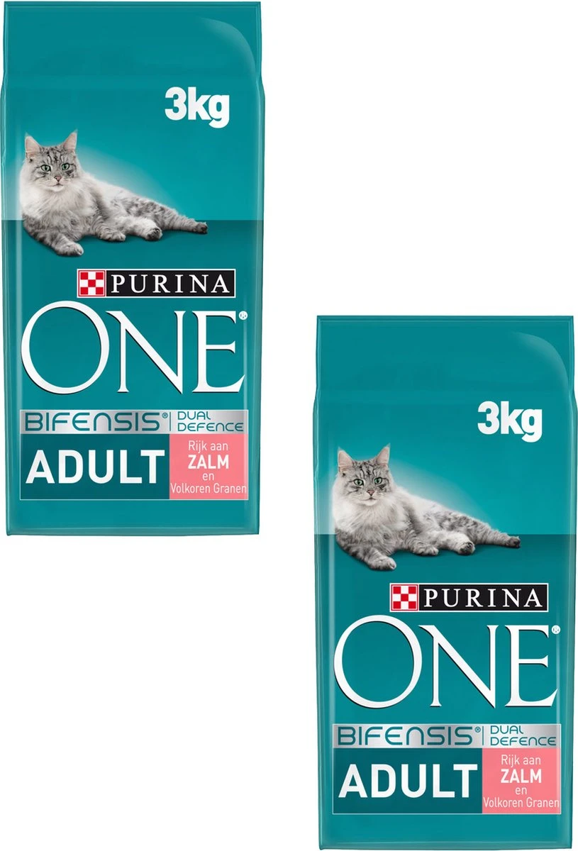 Purina One Adult Zalm&Granen - Kattenvoer - 2 X 3 Kg 6 Purina One Adult Zalm&Granen - Kattenvoer - 2 X 3 Kg - Afbeelding 4