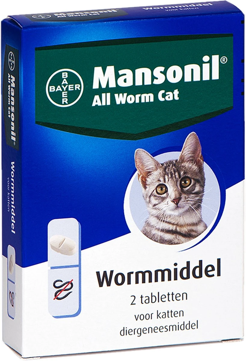 Mansonil All Worm Cat Ontworming - Kat - 2 Tabletten 11 Mansonil All Worm Cat Ontworming - Kat - 2 Tabletten - Afbeelding 9