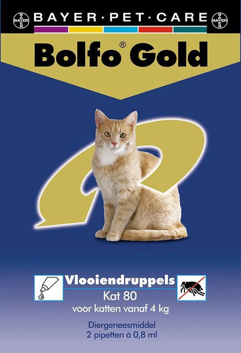 Bayer Bolfo Gold 80 Anti Vlooienmiddel - Kat - >4 Kg - 2 Pipetten 5 Bayer Bolfo Gold 80 Anti Vlooienmiddel - Kat - >4 Kg - 2 Pipetten - Afbeelding 3