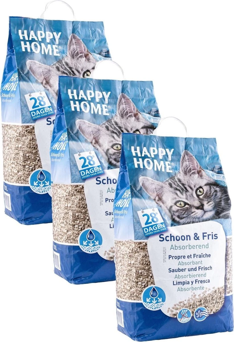 Happy Home Clean Fresh - Kattenbakvulling - 3 X 20 L 4 Happy Home Clean Fresh - Kattenbakvulling - 3 X 20 L - Afbeelding 2