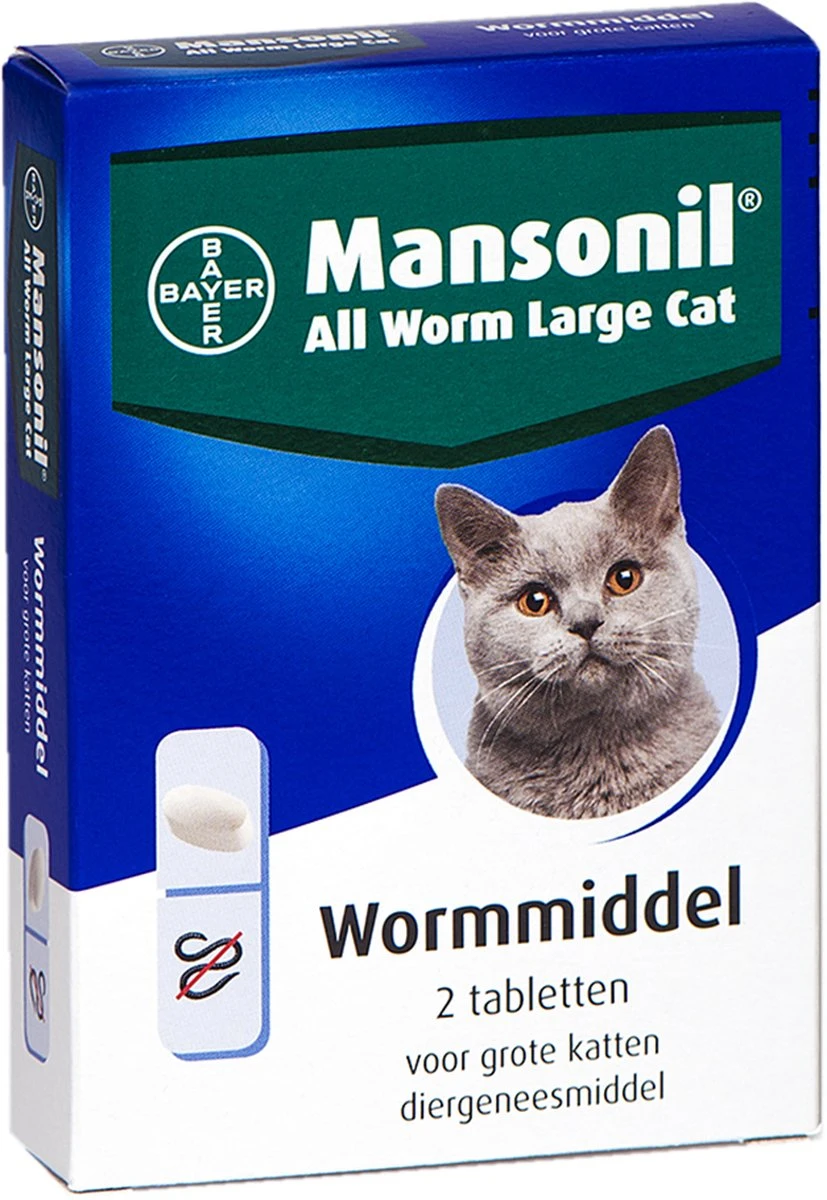 Mansonil All Worm Large Cat Ontworming - Grote Kat - 2 Tabletten 10 Mansonil All Worm Large Cat Ontworming - Grote Kat - 2 Tabletten - Afbeelding 8