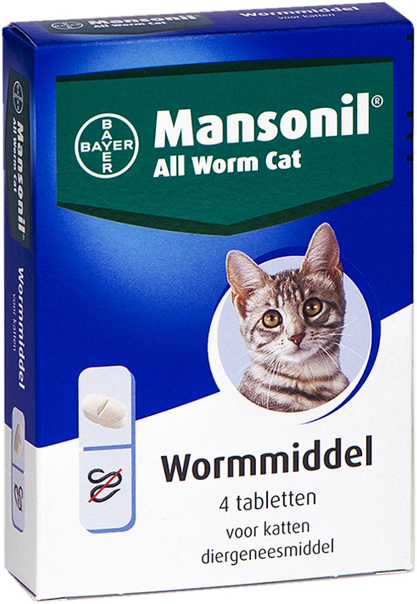 Mansonil All Worm Cat Ontworming - Kat - 4 Tabletten 10 Mansonil All Worm Cat Ontworming - Kat - 4 Tabletten - Afbeelding 9