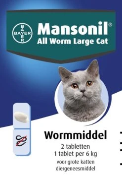 Mansonil All Worm Large Cat Ontworming - Grote Kat - 2 Tabletten 15 Mansonil All Worm Large Cat Ontworming - Grote Kat - 2 Tabletten -Katten Benodigdheden Winkel 836x1200 2