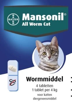 Mansonil All Worm Cat Ontworming - Kat - 4 Tabletten 16 Mansonil All Worm Cat Ontworming - Kat - 4 Tabletten -Katten Benodigdheden Winkel 836x1200 3