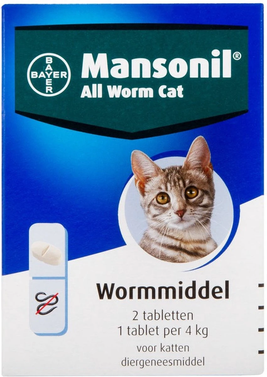 Mansonil All Worm Cat Ontworming - Kat - 4 Tabletten 9 Mansonil All Worm Cat Ontworming - Kat - 4 Tabletten - Afbeelding 8