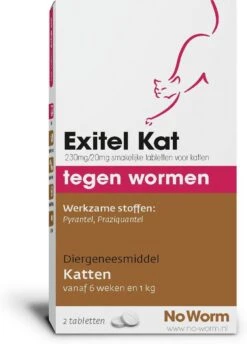 Exitel No Worm Ontwormingsmiddel - Kat 2 Tabl -Katten Benodigdheden Winkel 862x1200 1