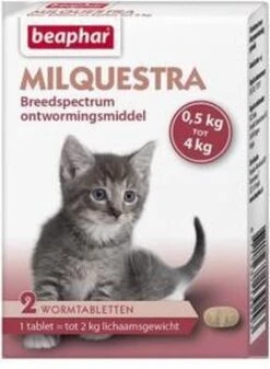 Beaphar Milquestra Ontworming Tabletten Kat 2 - 12 Kg 4 Tabletten -Katten Benodigdheden Winkel 880x1200 1