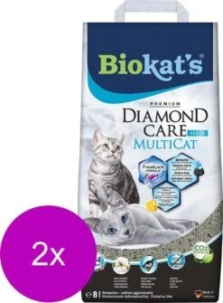 Biokat's Diamond Care Multicat - Kattenbakvulling - 2 X 8 L -Katten Benodigdheden Winkel 885x1200