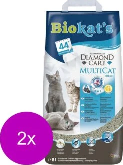 Biokat's Diamond Care Multicat - Kattenbakvulling - 2 X 8 L -Katten Benodigdheden Winkel 892x1200 1