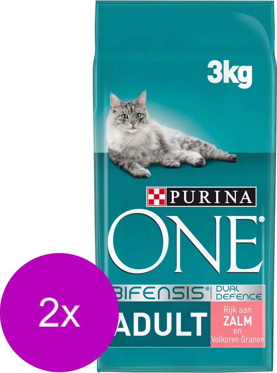 Purina One Adult Zalm&Granen - Kattenvoer - 2 X 3 Kg 5 Purina One Adult Zalm&Granen - Kattenvoer - 2 X 3 Kg - Afbeelding 3
