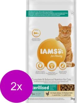Iams Cat Adult Sterilised - Kattenvoer - 2 X Kip 3 Kg -Katten Benodigdheden Winkel 895x1200 3