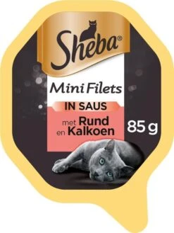 Sheba Mini Filets In Saus Katten Natvoer - Rund & Kalkoen - 22 X 85 Gr -Katten Benodigdheden Winkel 900x1200 3