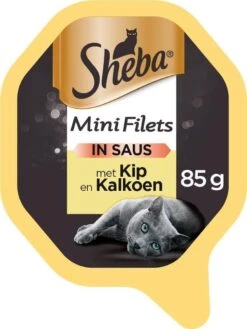 Sheba Mini Filets In Saus Katten Natvoer - Kip & Kalkoen - 22 X 85 Gr -Katten Benodigdheden Winkel 900x1200 4