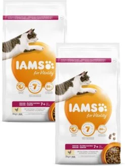 Iams Cat Senior Kip - Kattenvoer - 2 X 3 Kg
