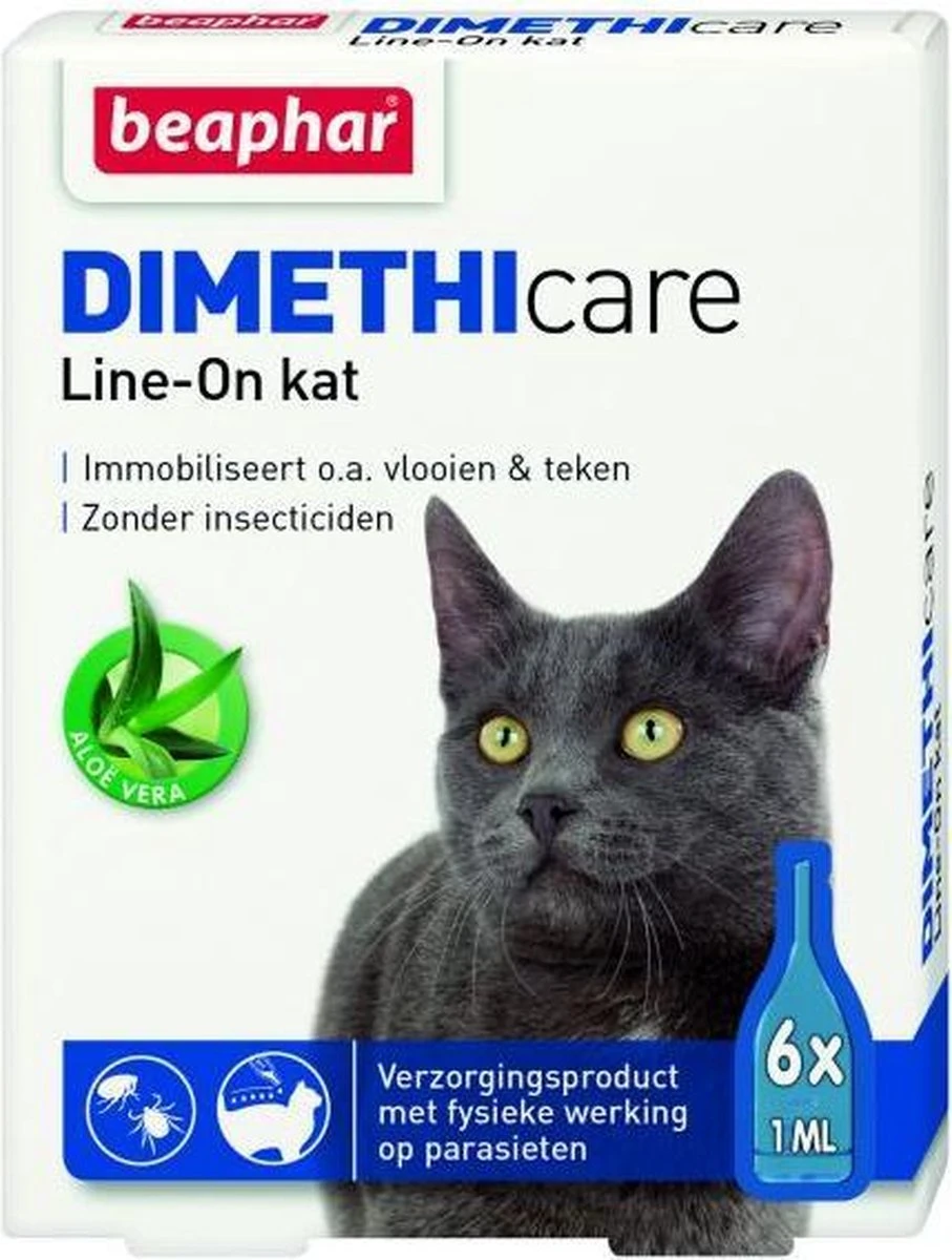 Beaphar DIMETHIcare Line On Kat - Vlooienbestrijding - 6 Pipetten 10 Beaphar DIMETHIcare Line On Kat - Vlooienbestrijding - 6 Pipetten - Afbeelding 8