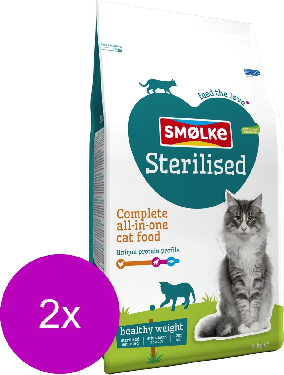 Smolke Cat Sterilised - Kattenvoer - 2 X 4 Kg 5 Smolke Cat Sterilised - Kattenvoer - 2 X 4 Kg - Afbeelding 3