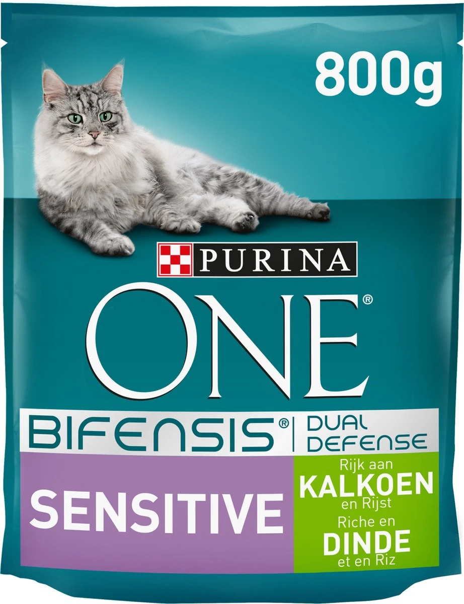 Purina One Sensitive - Kalkoen/Rijst - Kattenvoer - 800 G 3 Purina One Sensitive - Kalkoen/Rijst - Kattenvoer - 800 G