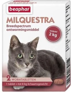 Beaphar Milquestra Ontworming Tabletten Kat 2 - 12 Kg 4 Tabletten -Katten Benodigdheden Winkel 924x1200 2
