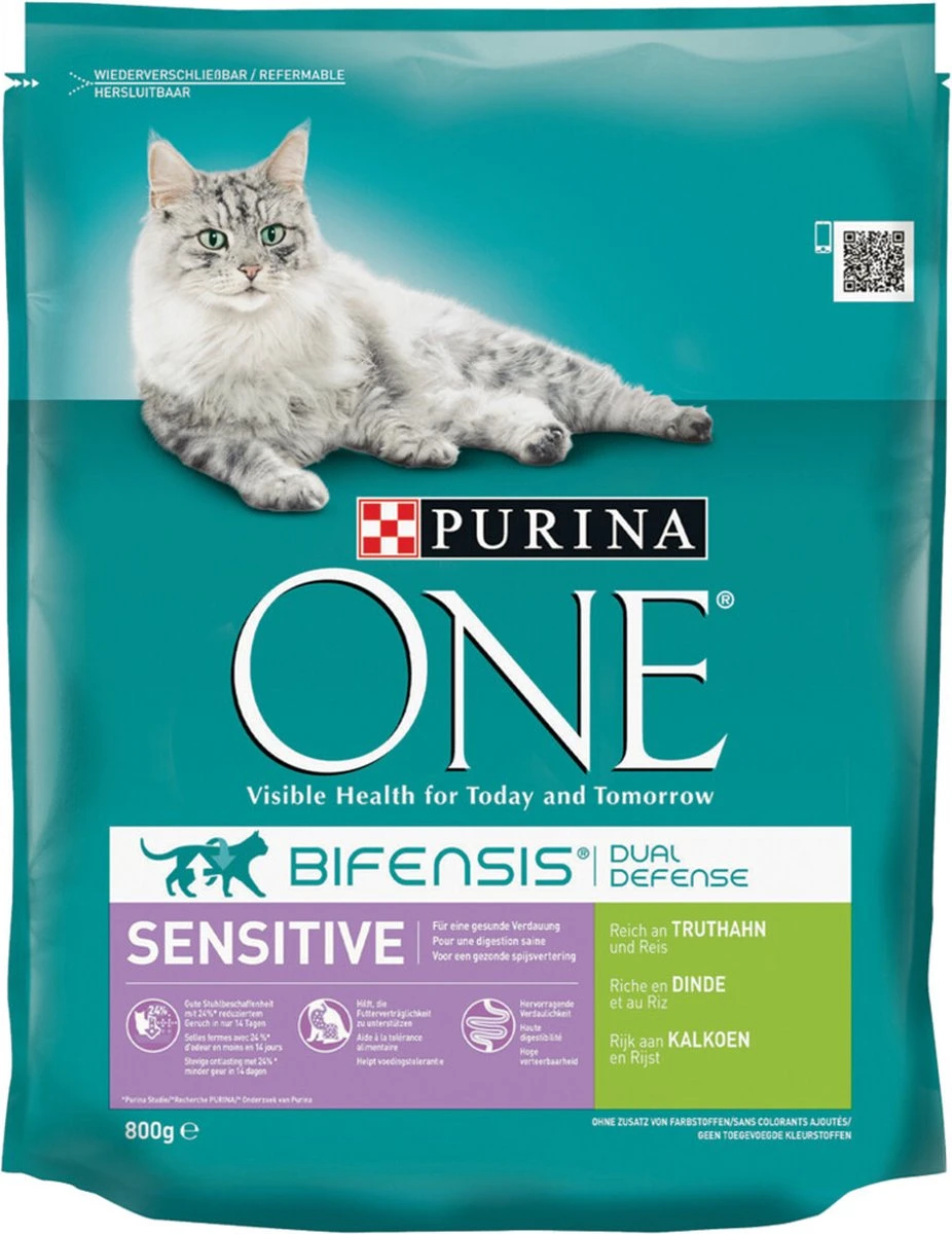 Purina One Sensitive - Kalkoen/Rijst - Kattenvoer - 800 G 16 Purina One Sensitive - Kalkoen/Rijst - Kattenvoer - 800 G - Afbeelding 14