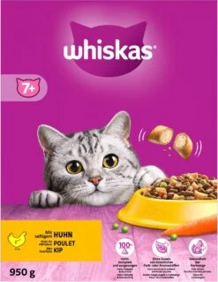 Whiskas 7+ Kattenbrokken - Kip - Doos 5 X 950 G -Katten Benodigdheden Winkel 928x1200