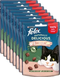 Felix Naturally Delicious Zalm & Spinazie - Kattensnacks - 8 X 50g -Katten Benodigdheden Winkel 930x1200 1