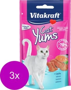 Vitakraft Cat Yums - Kat - Snack - Zalm - 3 X 40 Gr -Katten Benodigdheden Winkel 946x1200