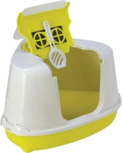 Moderna, Kattentoilet Flip Corner. Hoek Toilet. Afm: L 56,3 X B 44,4 X H 36,4 Cm. Kattenbak Voor In Een Hoek. -Katten Benodigdheden Winkel 958x1200 1