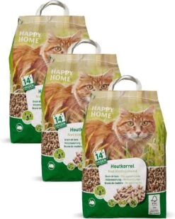Happy Home Natural Houtkorrel - FSC - Kattenbakvulling - 3 X 10 L 5 Kg -Katten Benodigdheden Winkel 959x1200 1