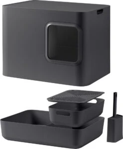 Hoopo® Dome Kattenbak Grijs - Kattenbak - Kattenbakschep - Kattenbakmat -Katten Benodigdheden Winkel 986x1200 4