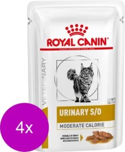 Royal Canin Veterinary Diet Urinary S/O Moderate Calorie Morsels Gravy Wet - Kattenvoer - 4 X 12x85 G