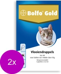 Bolfo Gold Kat 40 - Anti Vlooienmiddel - 2 X 4 Stuks 0 - 4 Kg -Katten Benodigdheden Winkel 992x1200 1