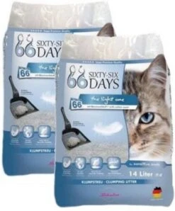 Merkloos 2x14 Ltr 66 Days Cotton Light Kattenbakvulling Kattenbakvulling