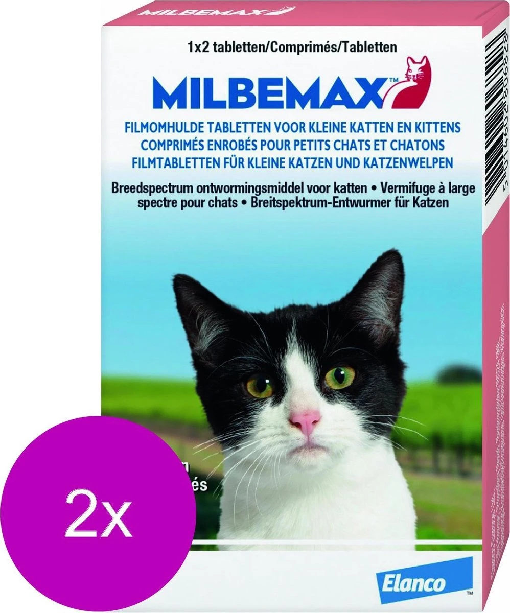 Elanco Milbemax Kitten & Kat - Anti Wormenmiddel - 2 X 2 Tab 0.5 Tot 2 Kg 6 Elanco Milbemax Kitten & Kat - Anti Wormenmiddel - 2 X 2 Tab 0.5 Tot 2 Kg - Afbeelding 4